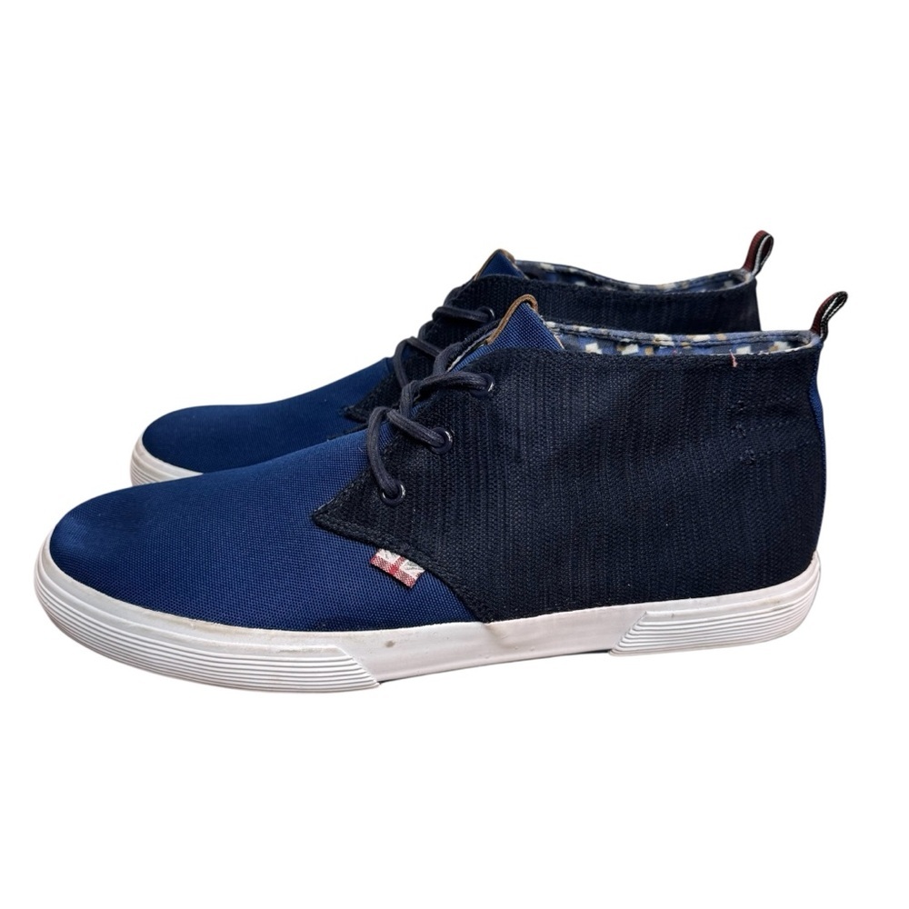 Ben Sherman Bristol Chukka Denim & Canvas Mid-Top Sneakers Size 11.5 Preppy Navy